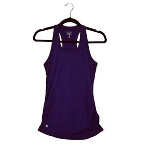 Athleta Speedlight Racerback Tank Top Women's Sz XS Purple Ruching Nylon Classic